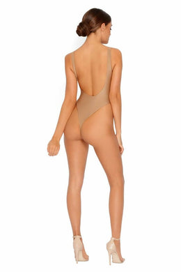 Rise And Shine Low-Back High Leg Swimsuit in Bronze