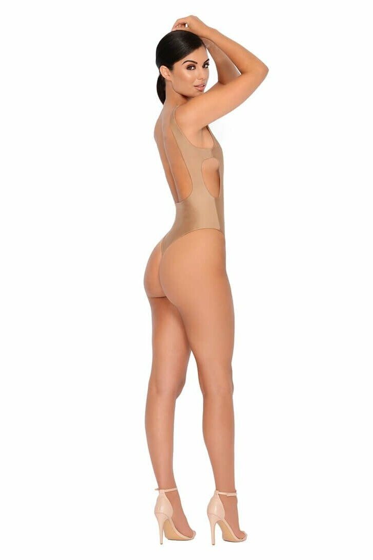 Hole In One Cut Out High Leg Swimsuit in Bronze