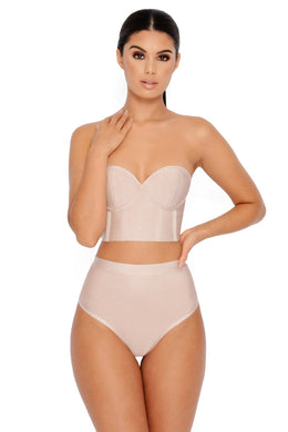 Show Bust Go On Bandage Pants in Nude