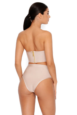 Show Bust Go On Bandage Bra Top in Nude