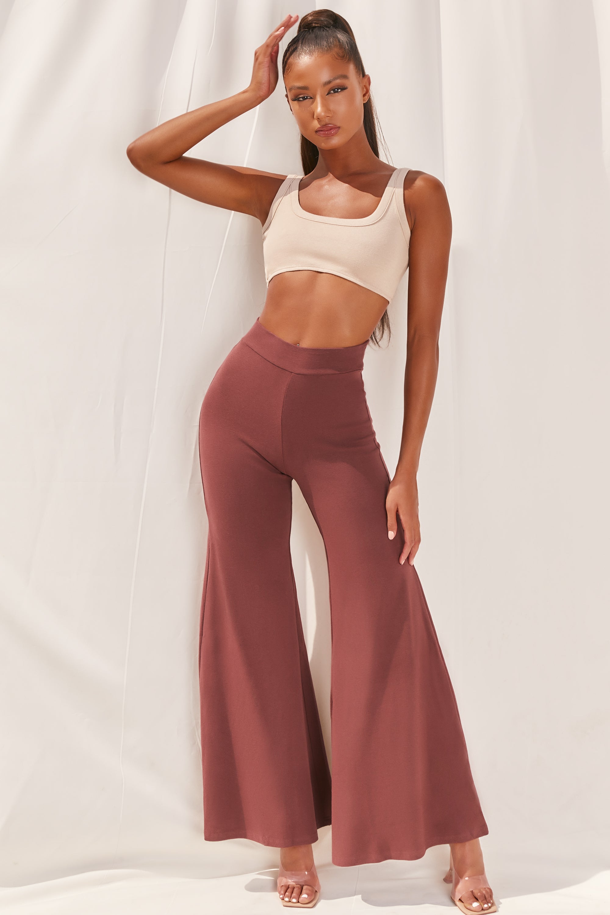 ASOS DESIGN coord tapered crop smart trousers in chocolate brown  ASOS