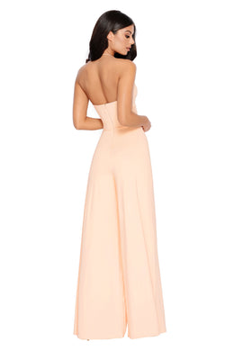 Don't Get It Twisted Cut Out Wide Leg Jumpsuit in Peach