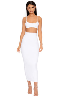 All Night Long Crop Top in White