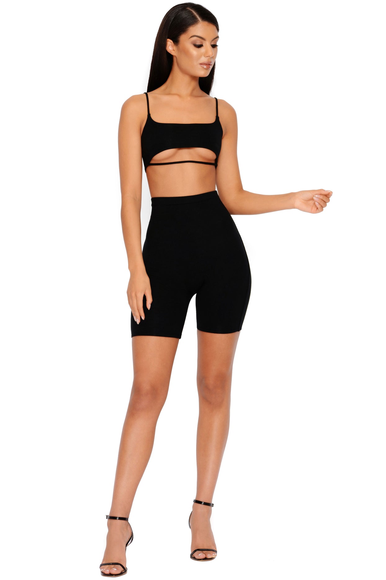 Under Your Skin High Waisted Shorts in Black