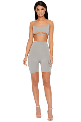Under Your Skin High Waisted Shorts in Grey