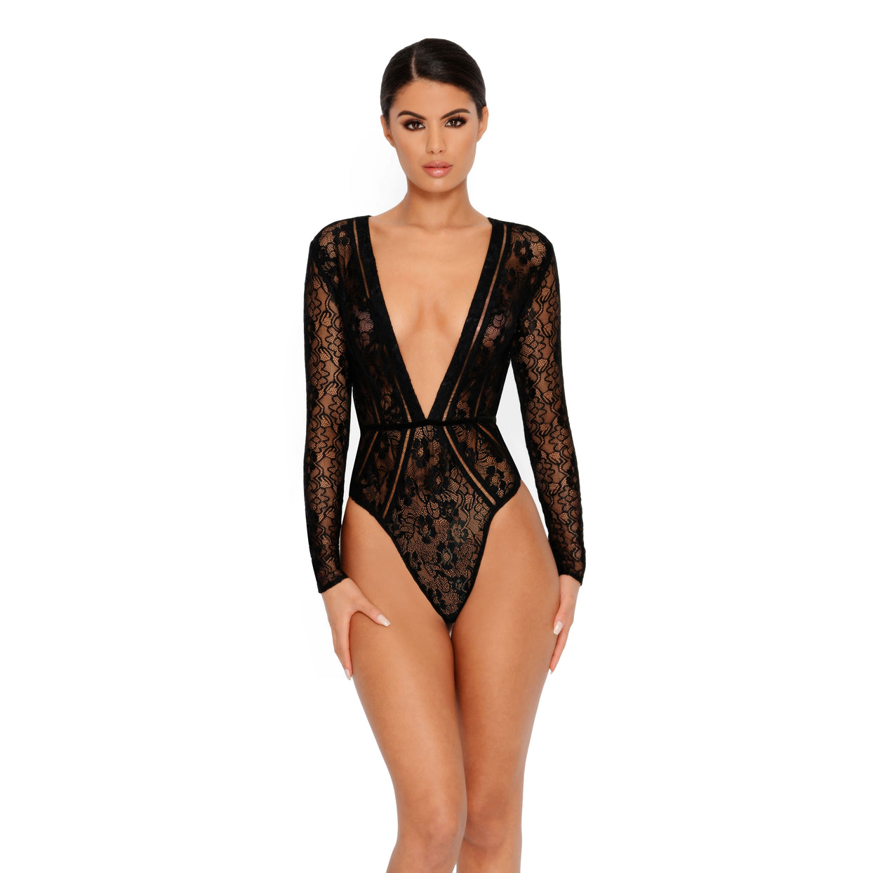 Lace Be Honest Long Sleeve Plunge Bodysuit – Oh Polly US