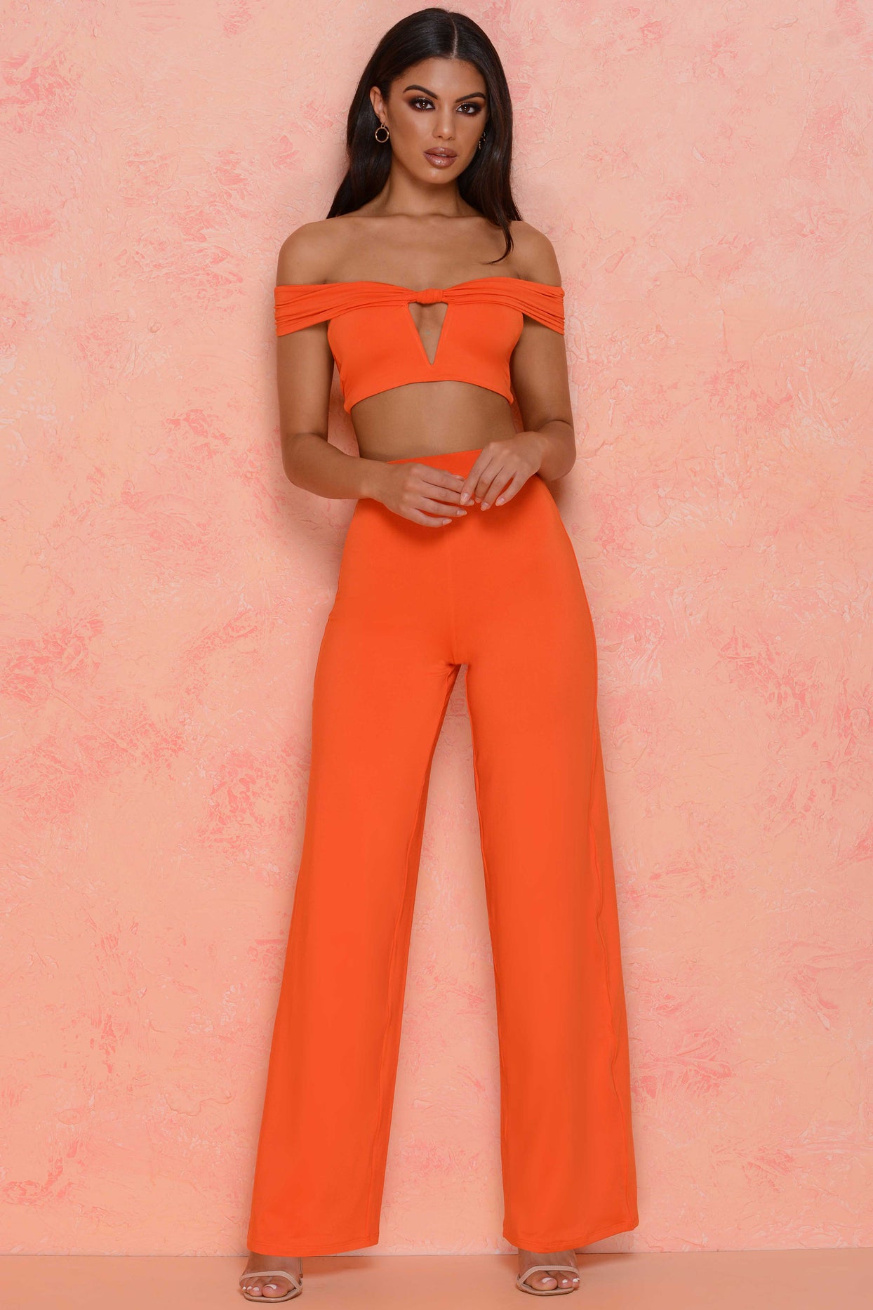 Low Key High Waisted Trousers in Orange