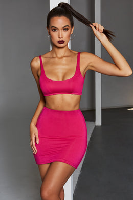 Two Timer Double Layered Bodycon Mini Skirt in Pink