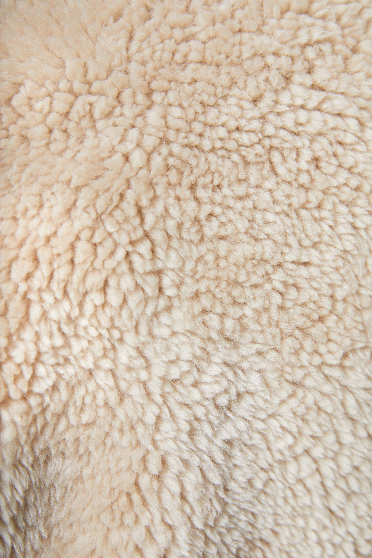 Empire Oversized Longline Cocoon Teddy Coat in Cream