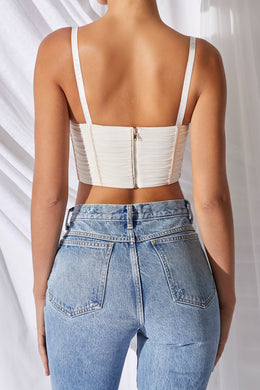 Be Mine Underwired Corset Crop Top in Ivory
