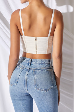 Be Mine Underwired Corset Crop Top in Ivory