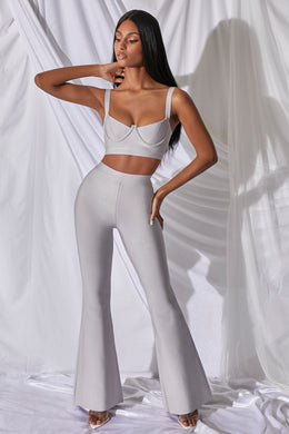 Too Good For You Underwired Bandage Crop Top in Grey