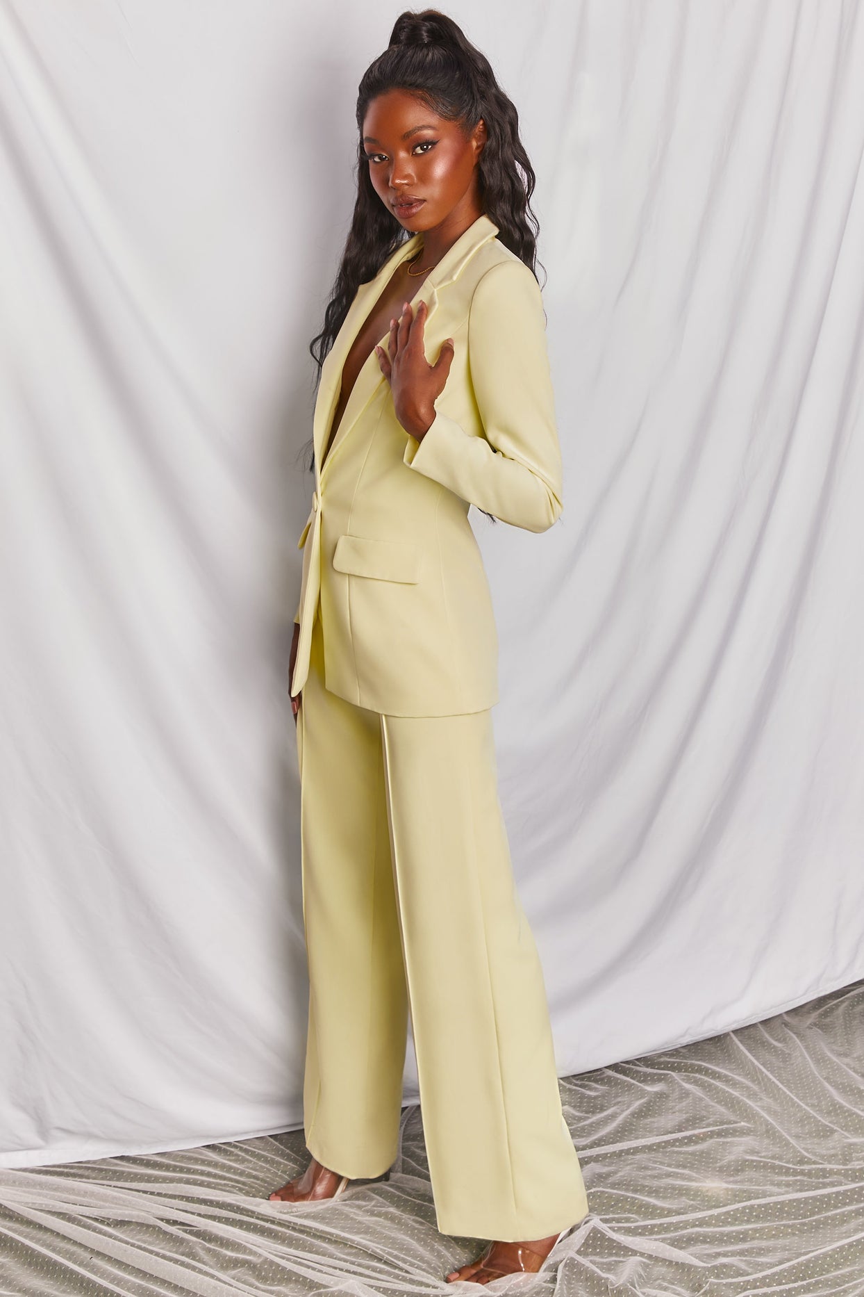 Power House Wide Leg Trousers in Yellow