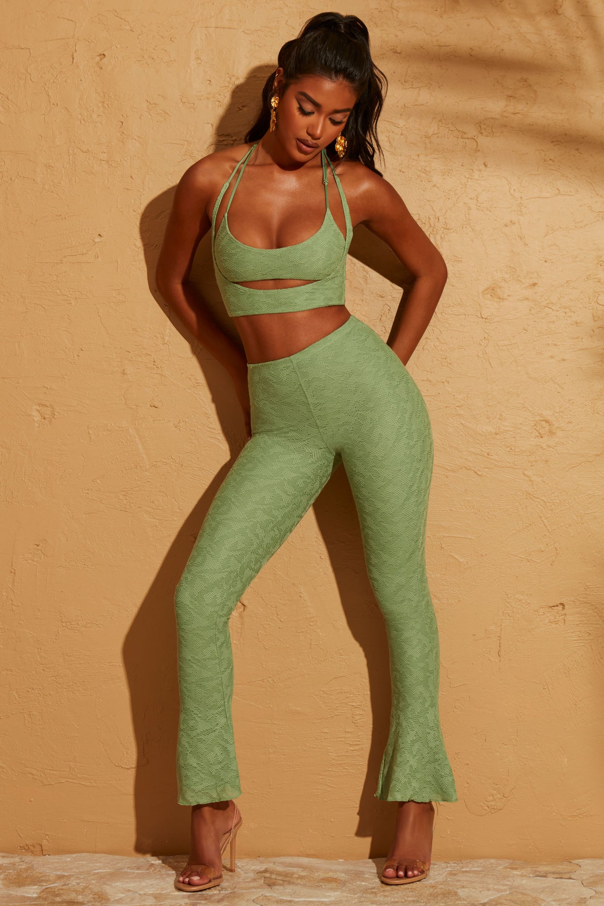 Lime Petite Cropped Stretch Trouser