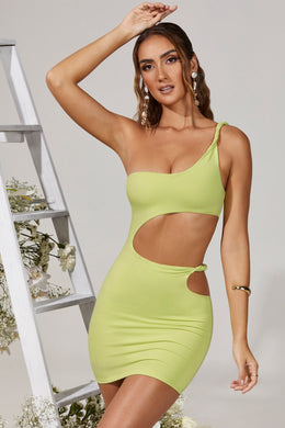 Front view of Flavia mini dress in green