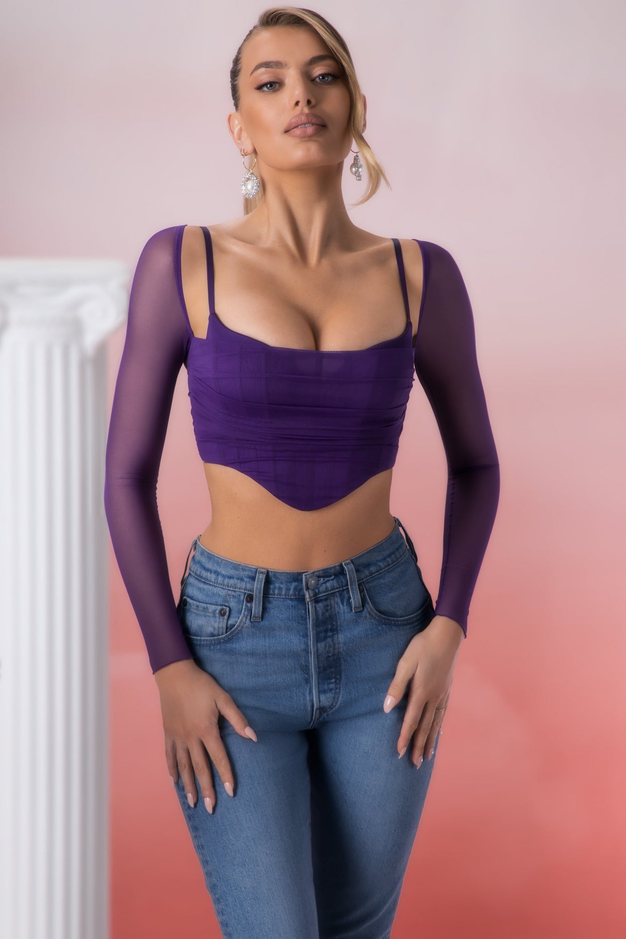 Violet Long Sleeve Crop Top