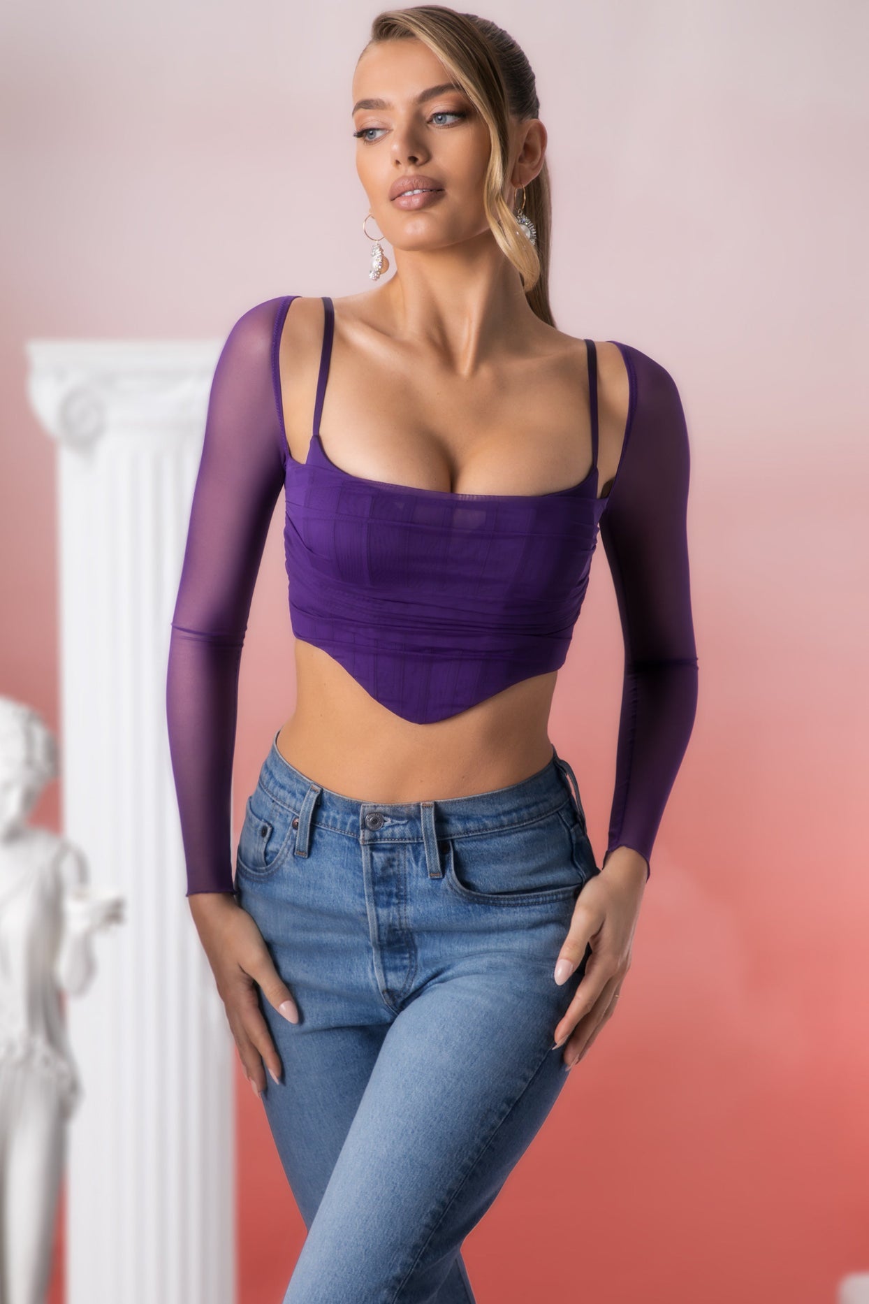 Violet Long Sleeve Crop Top