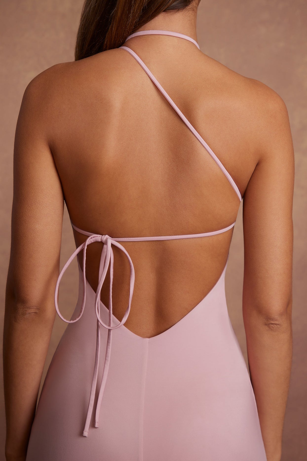 High Neck Backless Midaxi Dress in Mauve