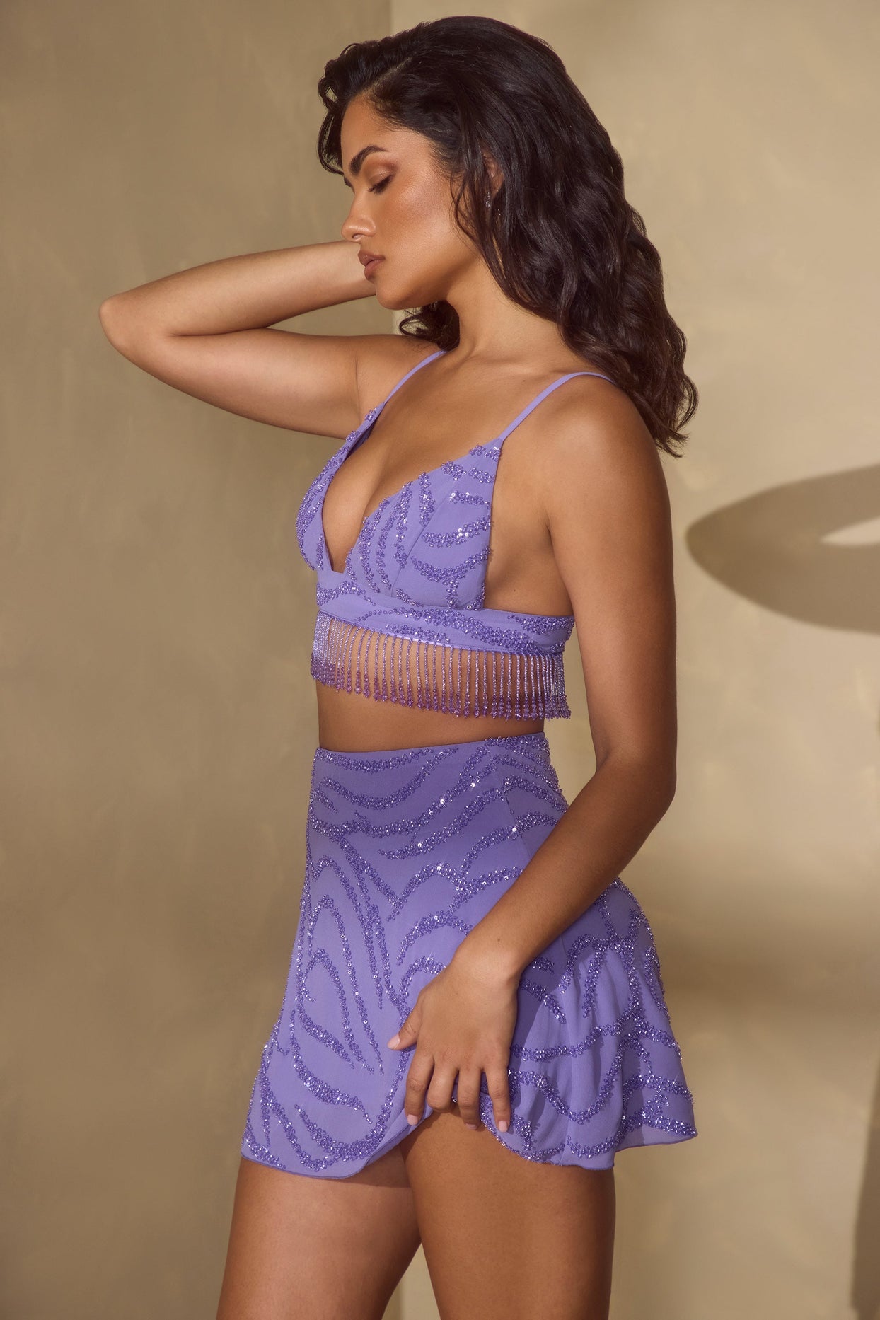 Silk bra top in purple - The Sei