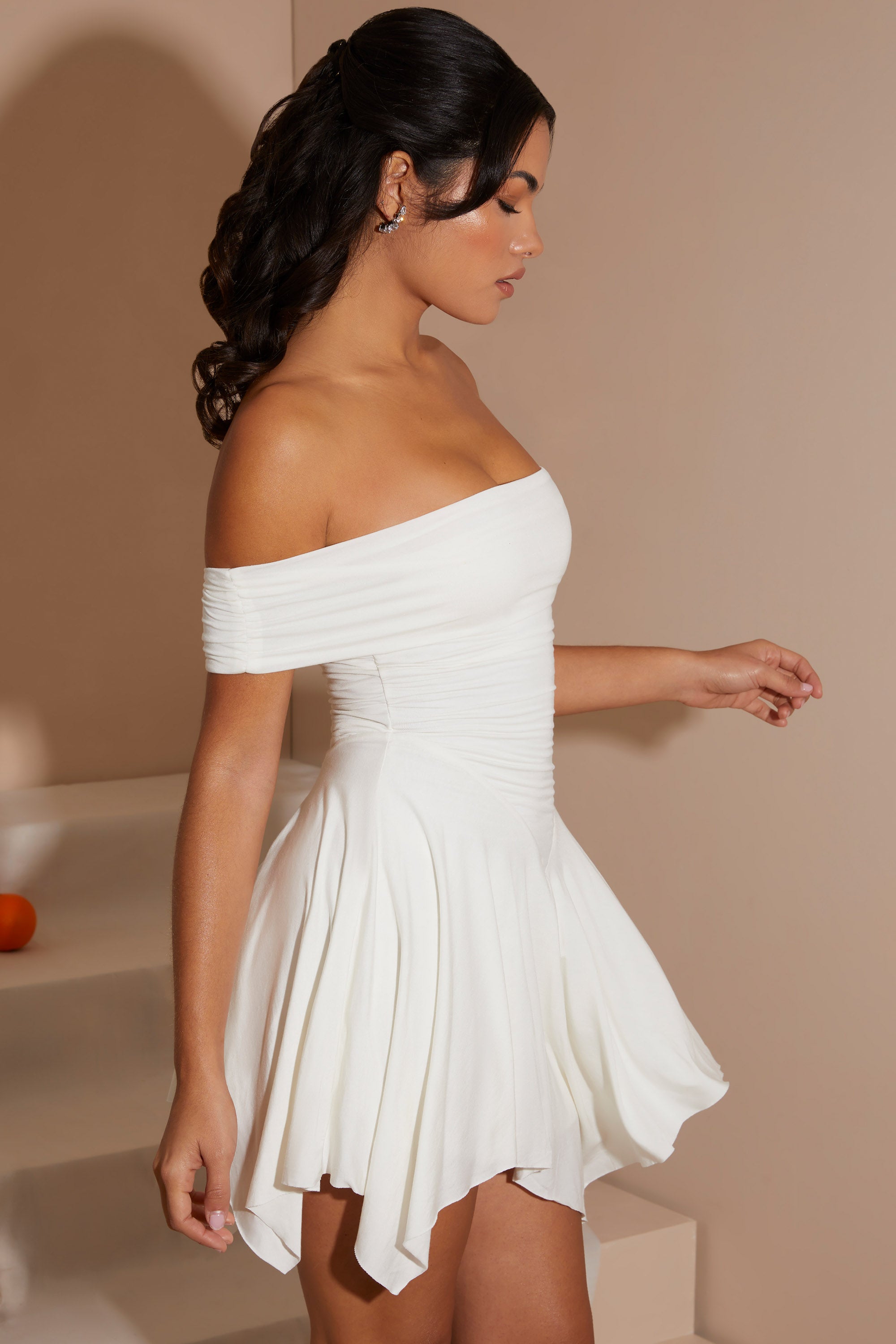 White cheap handkerchief dress