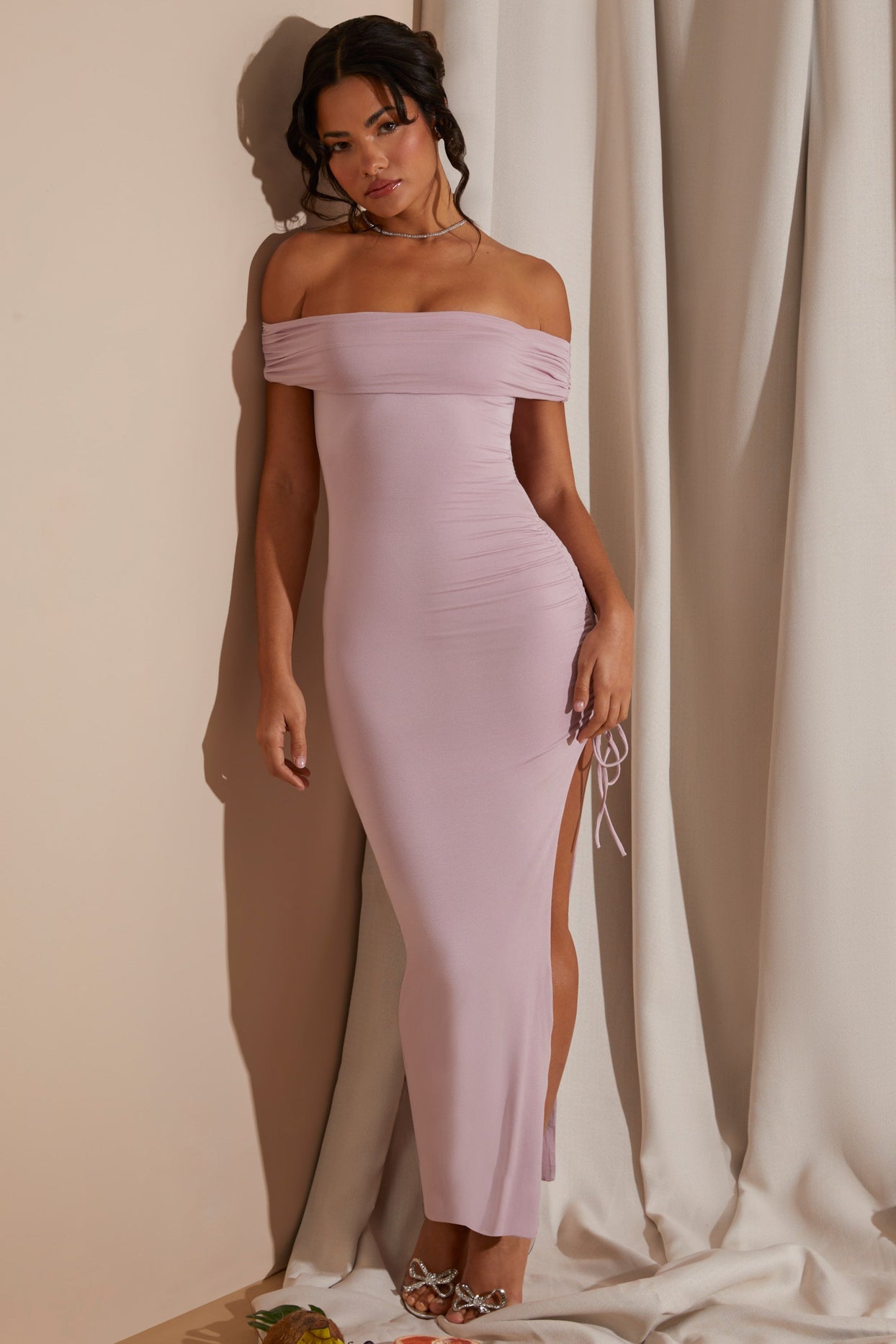 Women Elegant Off Shoulder Push Up Midi Tube Dress With High Slit Cocktail  Wedding Guest Birthday Club Party Dresses Note Please Buy One Or Two Sizes  Larger 