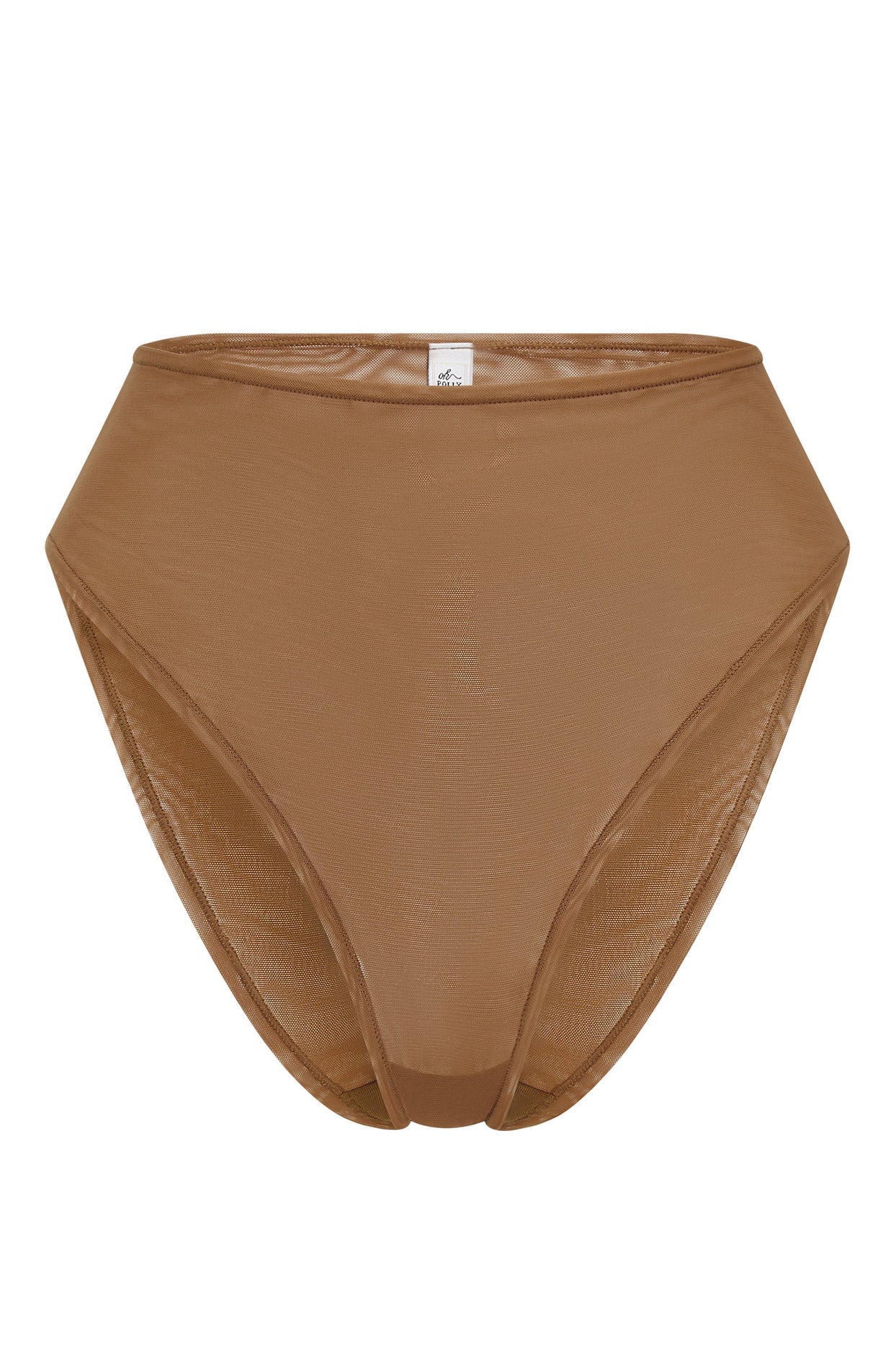 Soft Mesh High Waisted Knicker in Almond