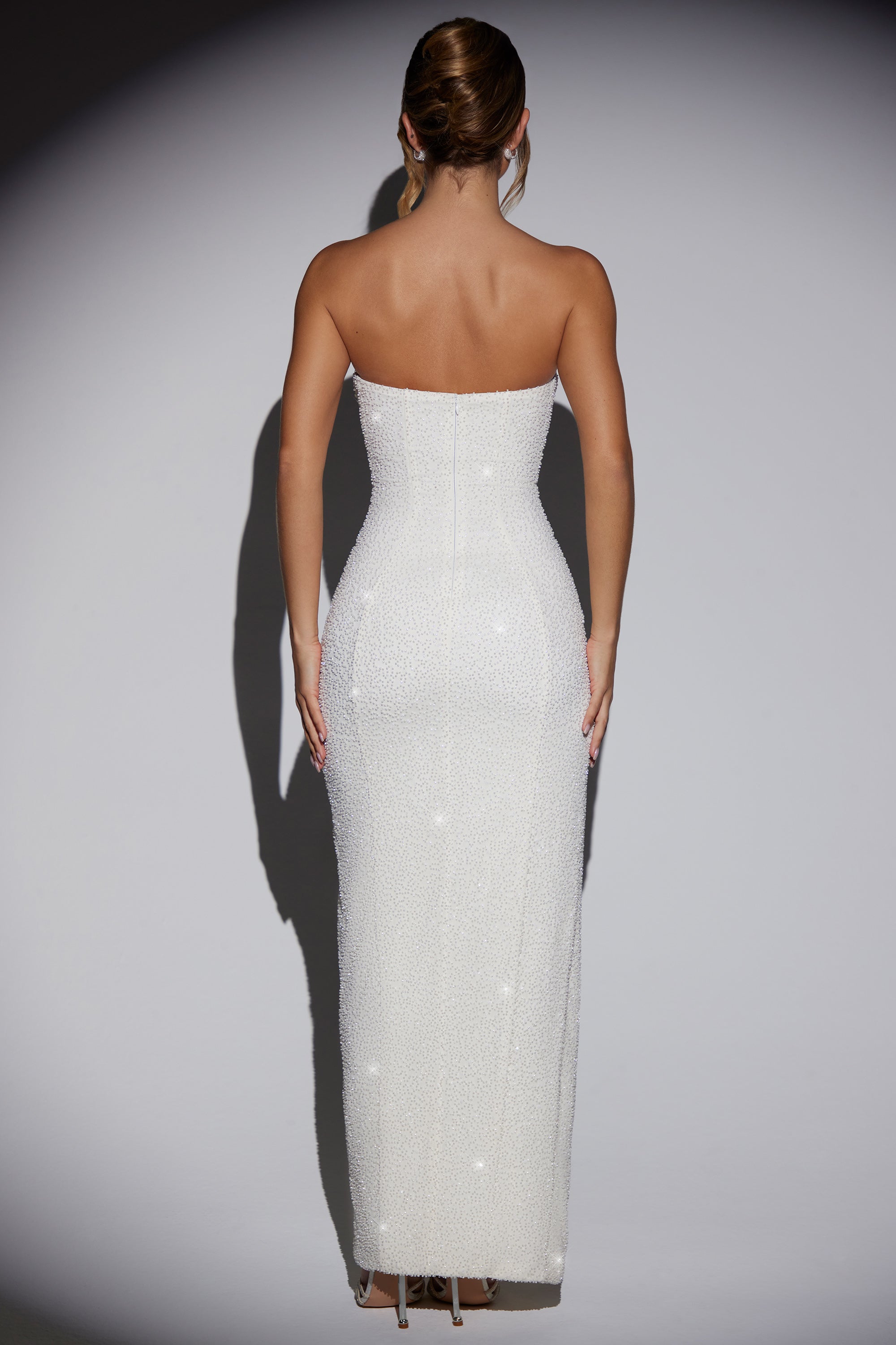 Cassidy Embellished Bandeau Mini Dress in White