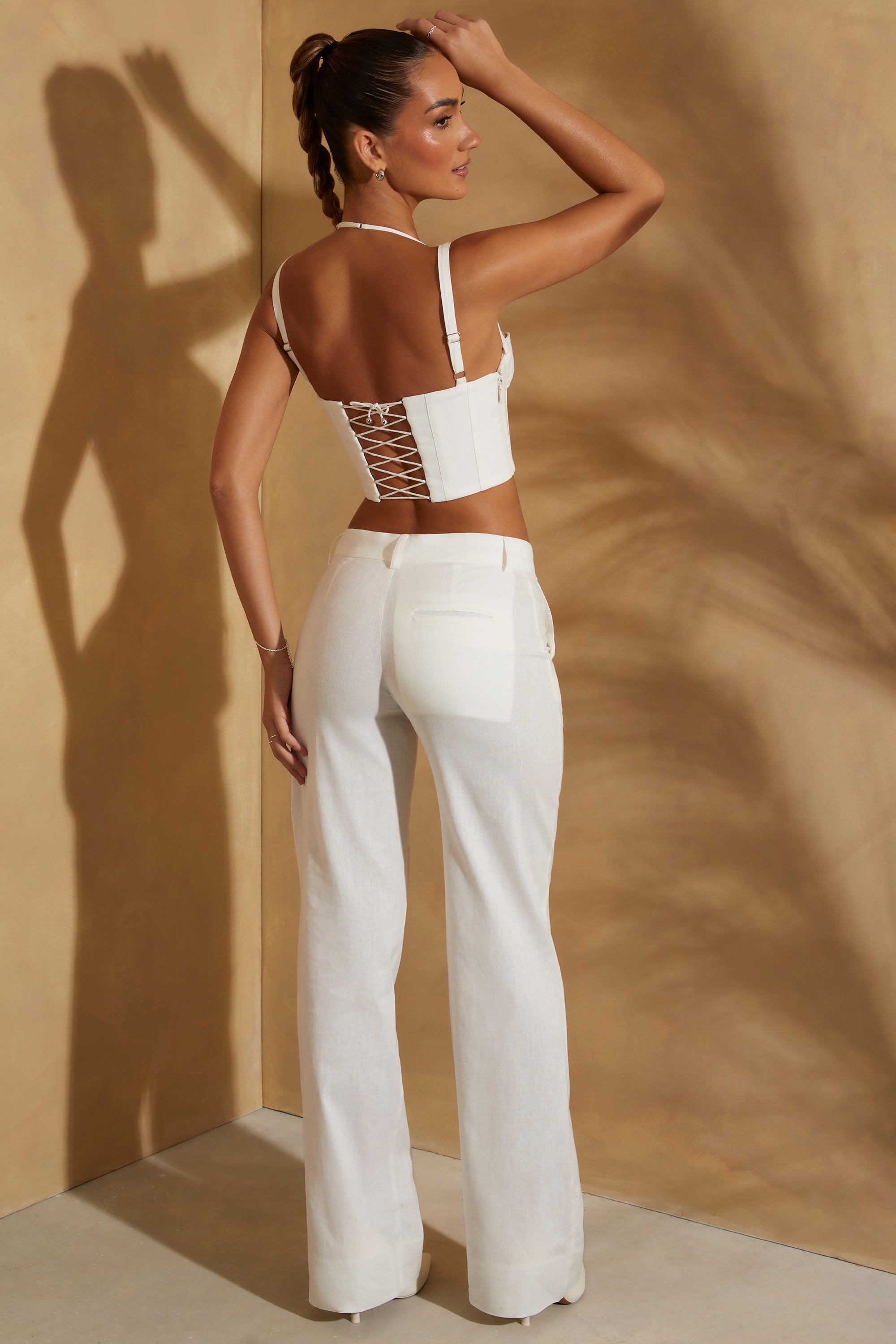 Wide leg hotsell white trousers petite