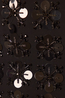 Hand Embellished Bandeau Corset Crop Top in Black