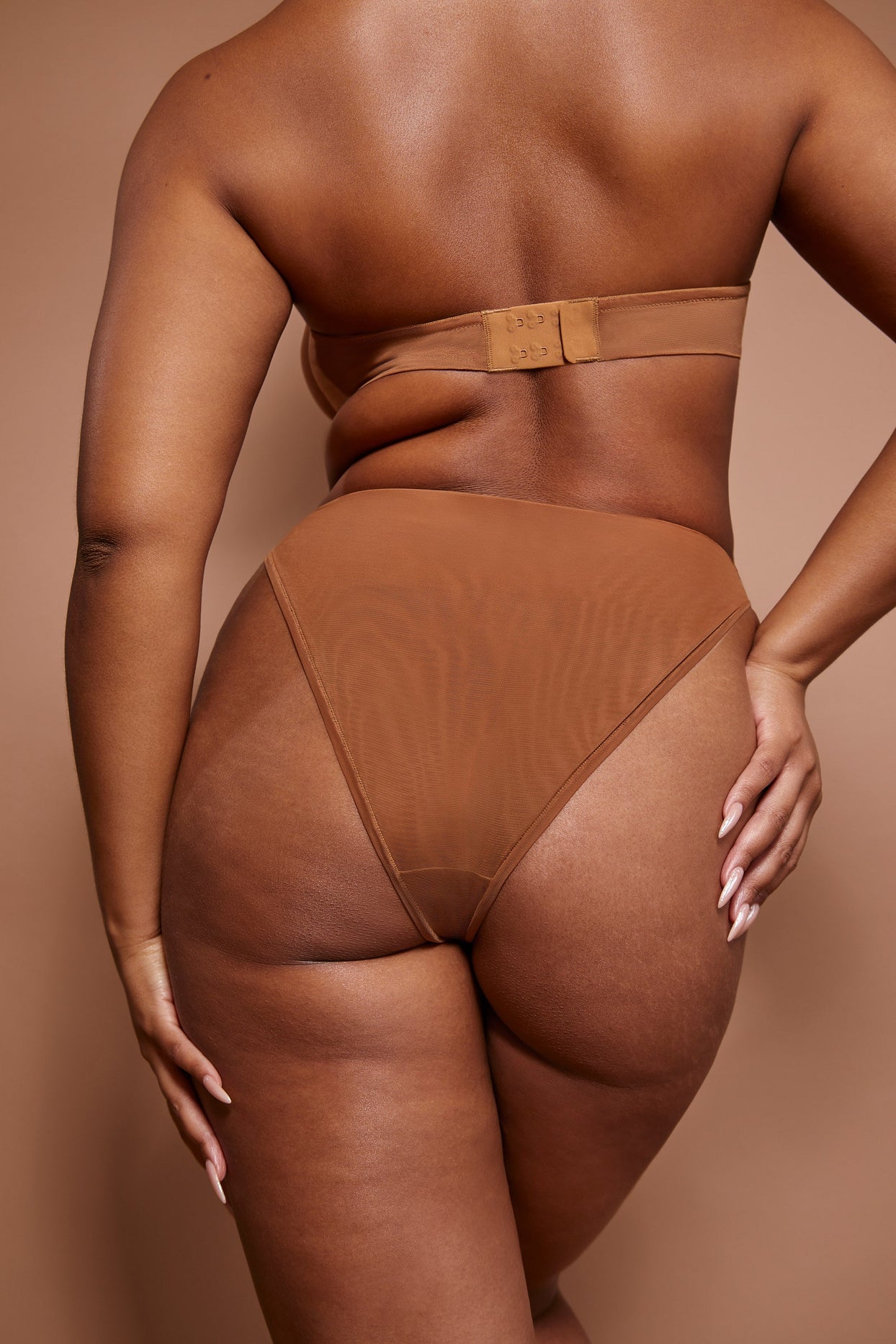 Soft Mesh High Waisted Knicker in Almond