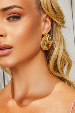 1988 18k Gold Plated Hoop Earrings