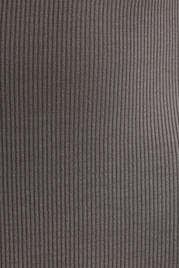 Body de manga larga de modal de canalé en gris