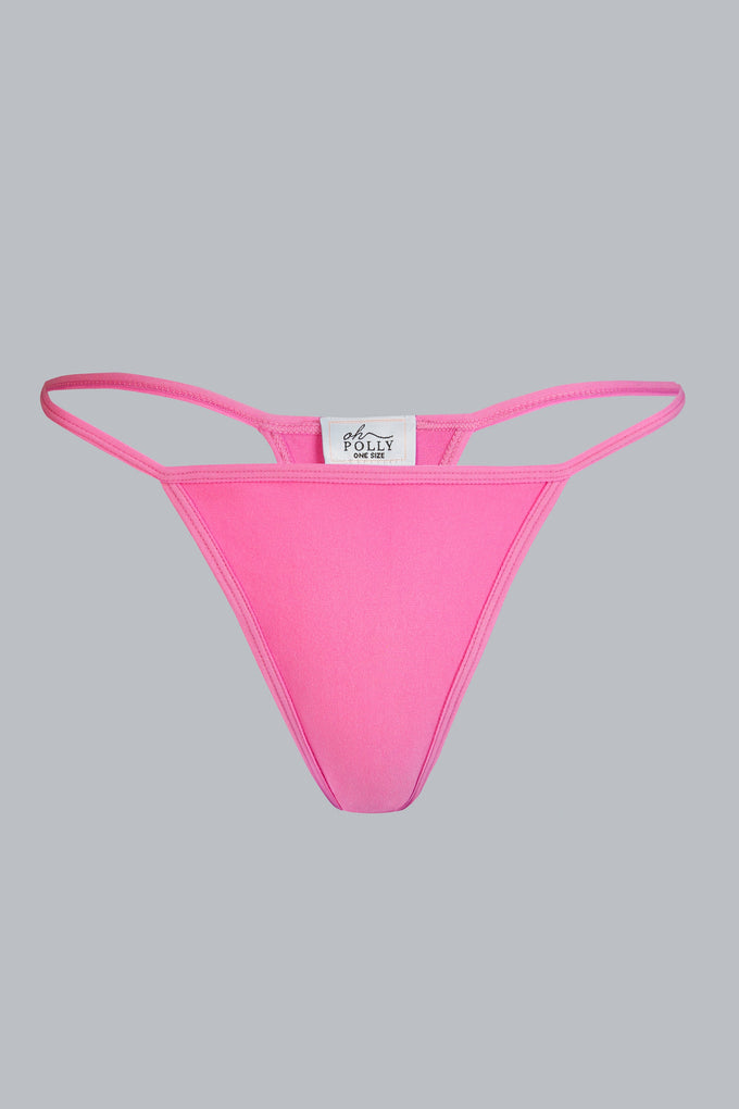 Mid-Rise Seamless Thong in Bubblegum Pink
