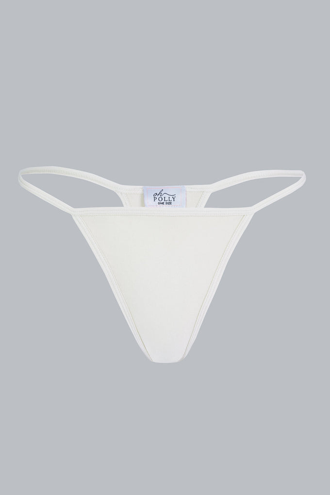 Mid-Rise Seamless Thong in Ivory