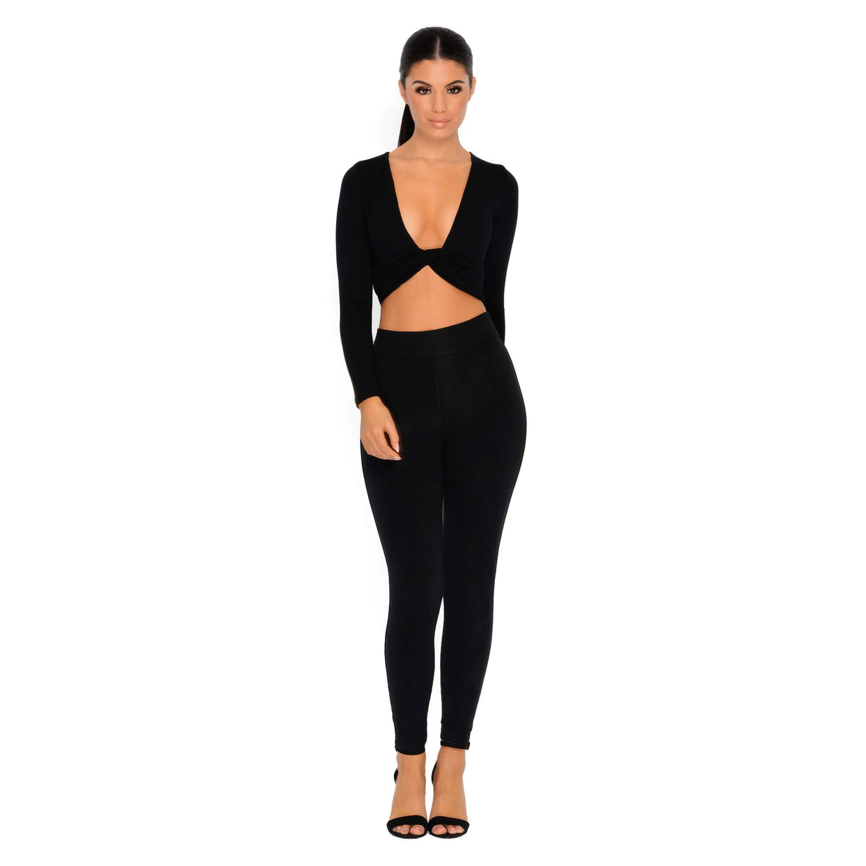 Why Knot Double Layered Crop Top in Black