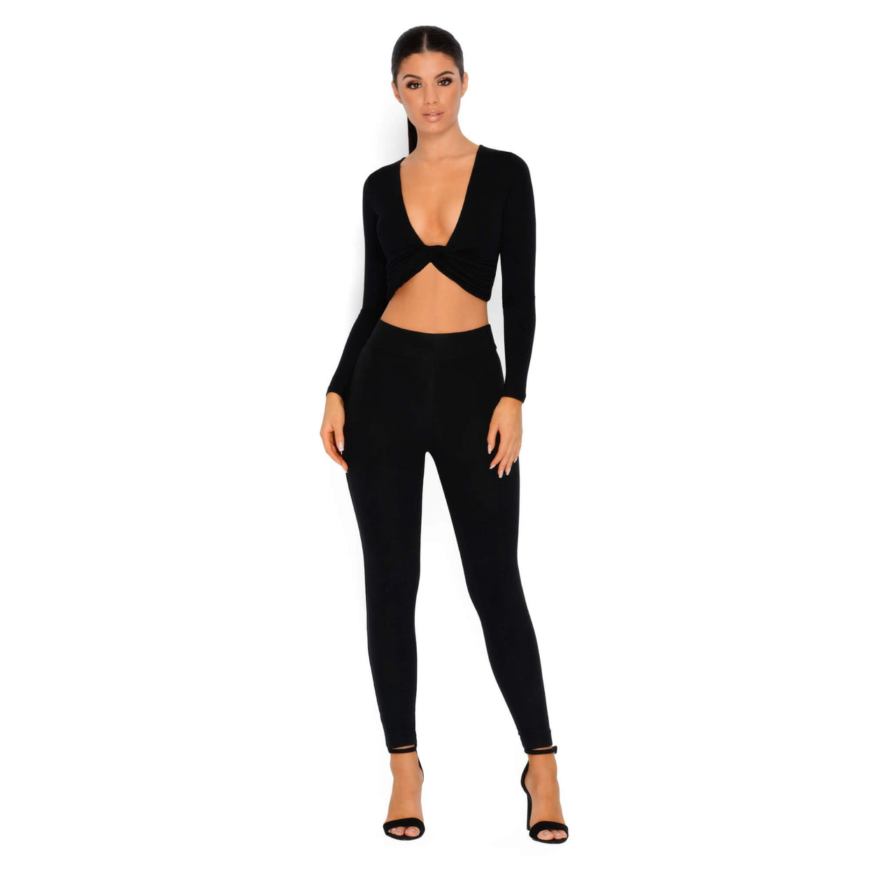 Why Knot Double Layered Crop Top in Black