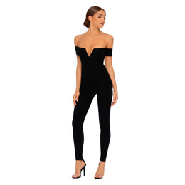You Can't Handle V Double Layered Jumpsuit in Black