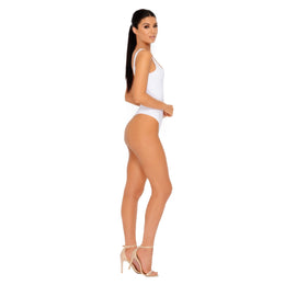 All Night Thong Double Layered Bodysuit in White