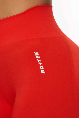 Made in signature seamless knit fabric with the bo+ tee logo.