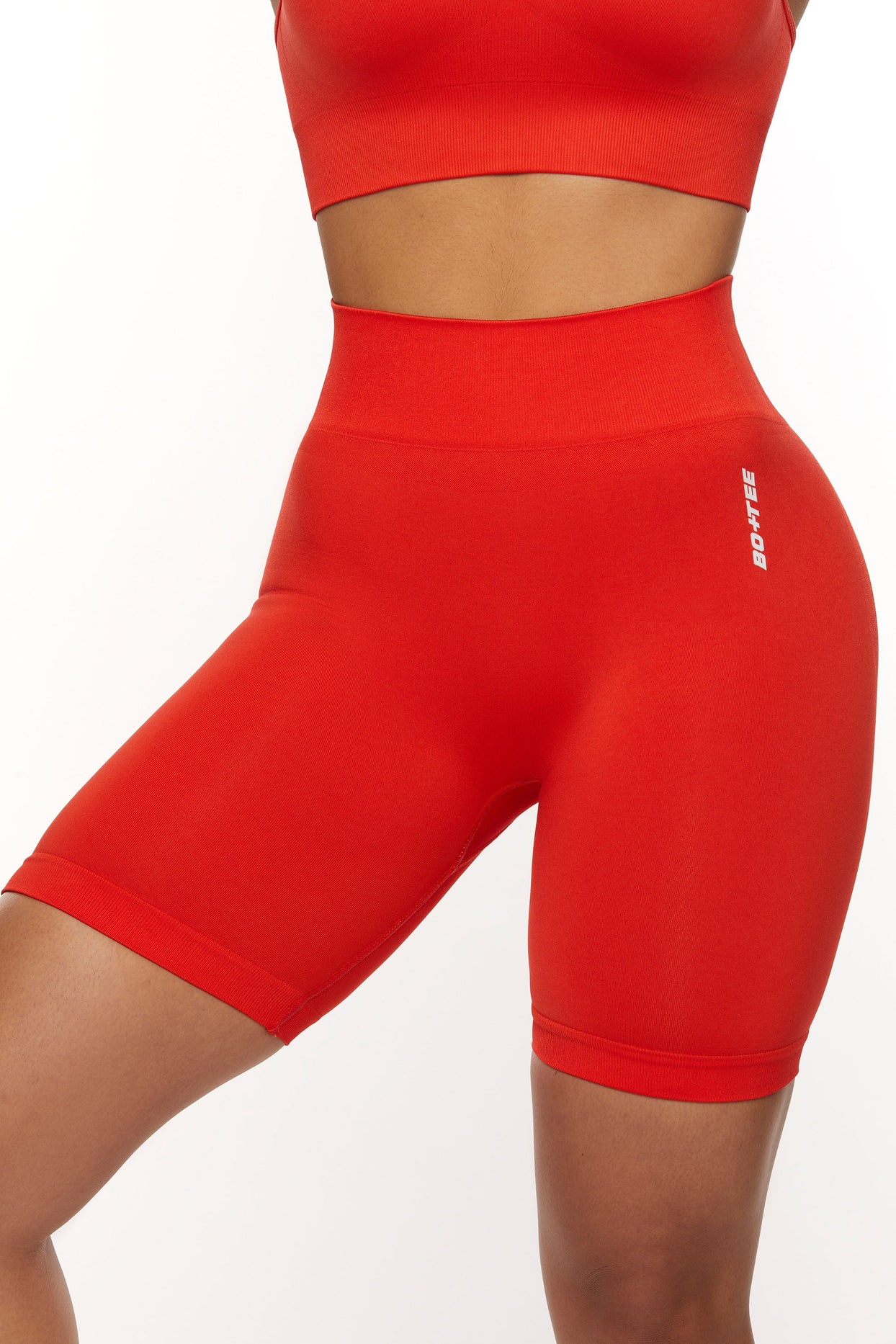 Squat proof Biker Shorts in Red
