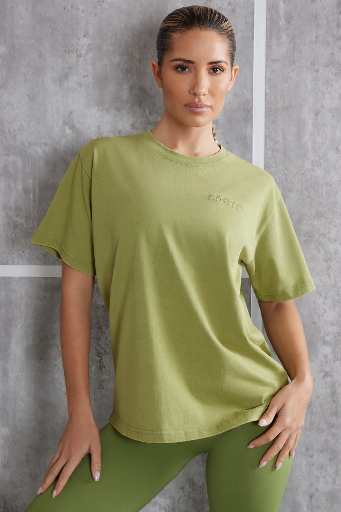 Camiseta extragrande en color verde oliva