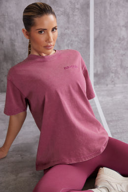 Camiseta Oversized em Rosa Escuro