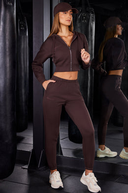 Slim Fit Jogger Bottoms in Brown