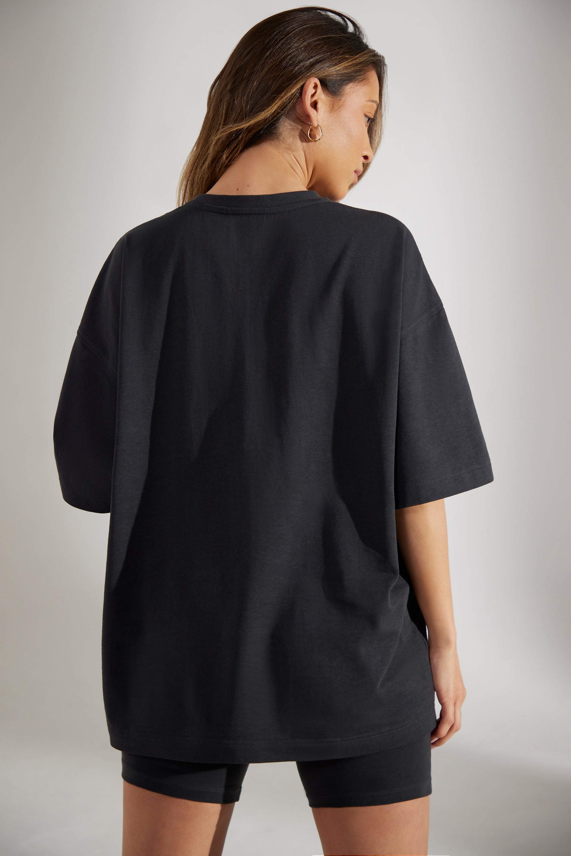 Oversized Short Sleeve T-Shirt in Washed Black