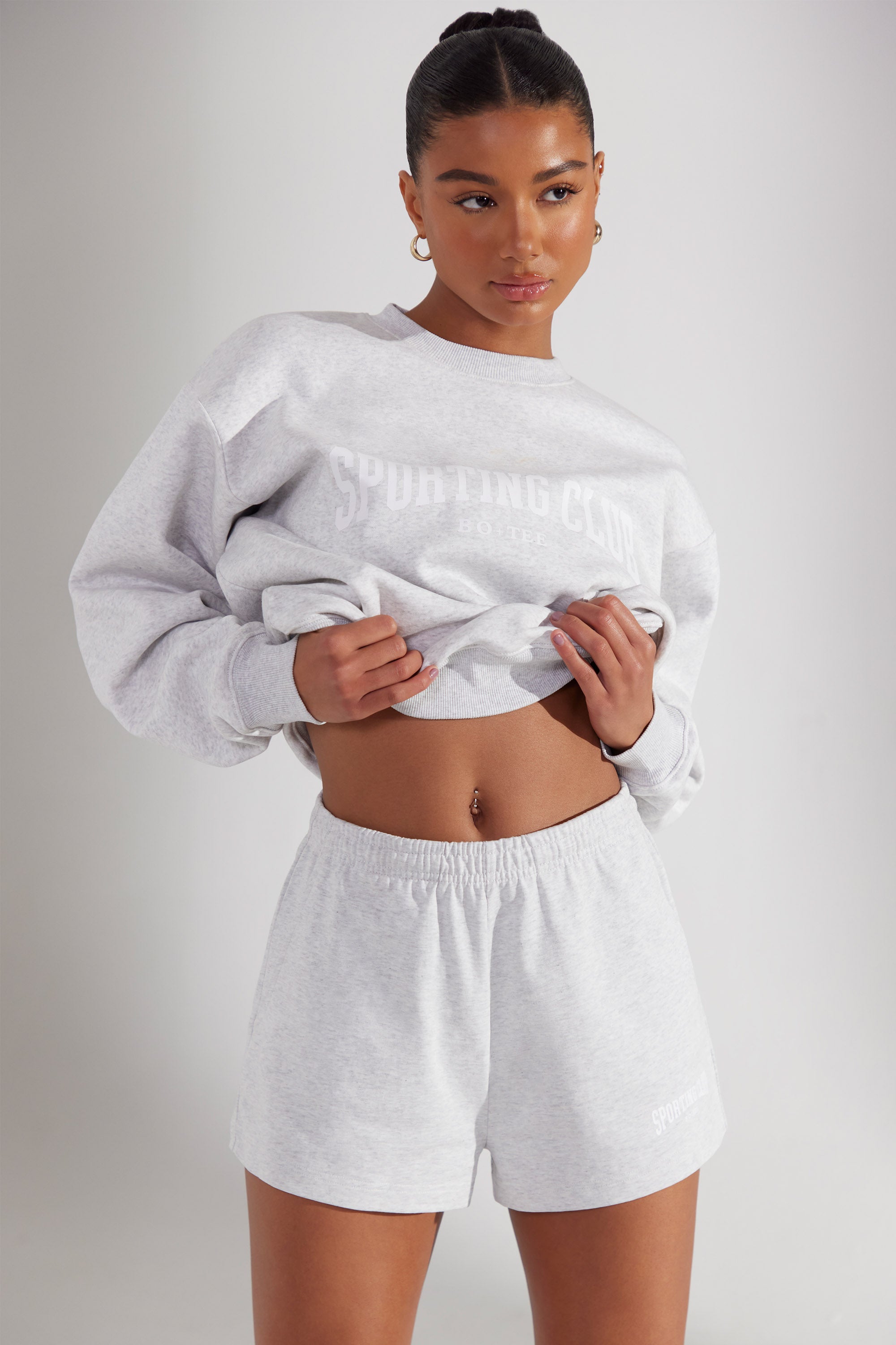 Groundwork Sweat Shorts in Heather Grey | Oh Polly