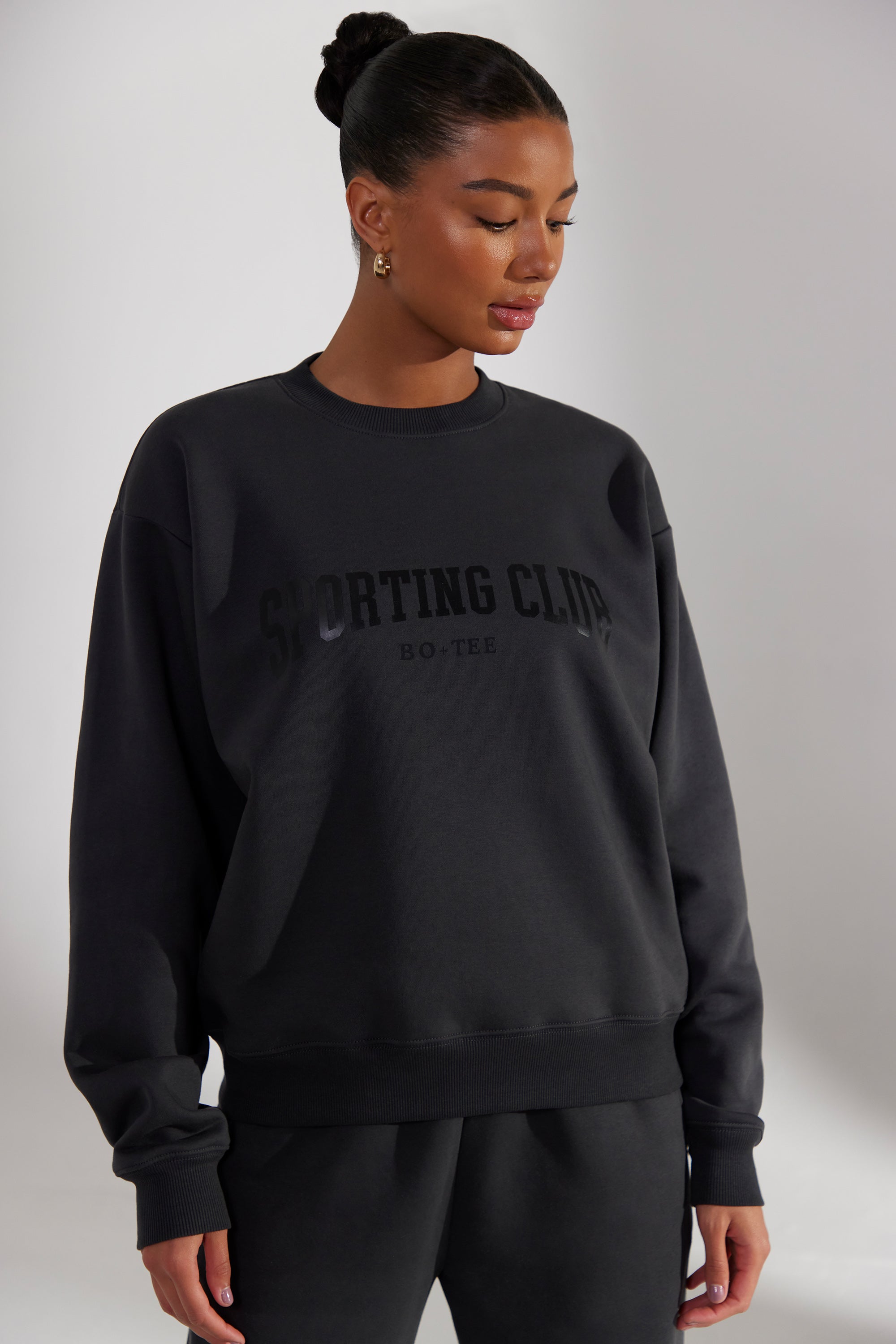 Origin Oversized Sweatshirt in Washed Black Oh Polly