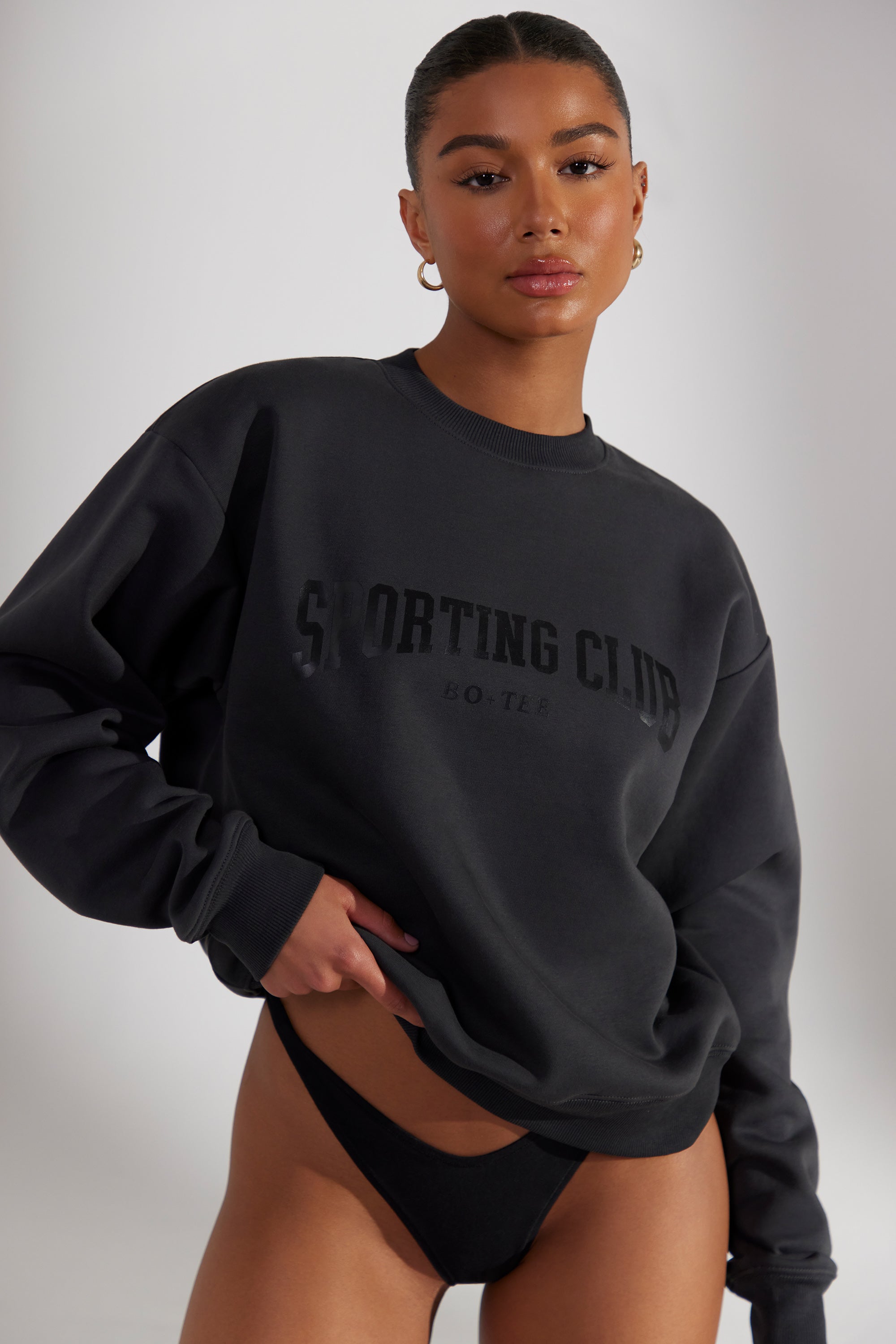 Origin Oversized Sweatshirt in Washed Black | Oh Polly