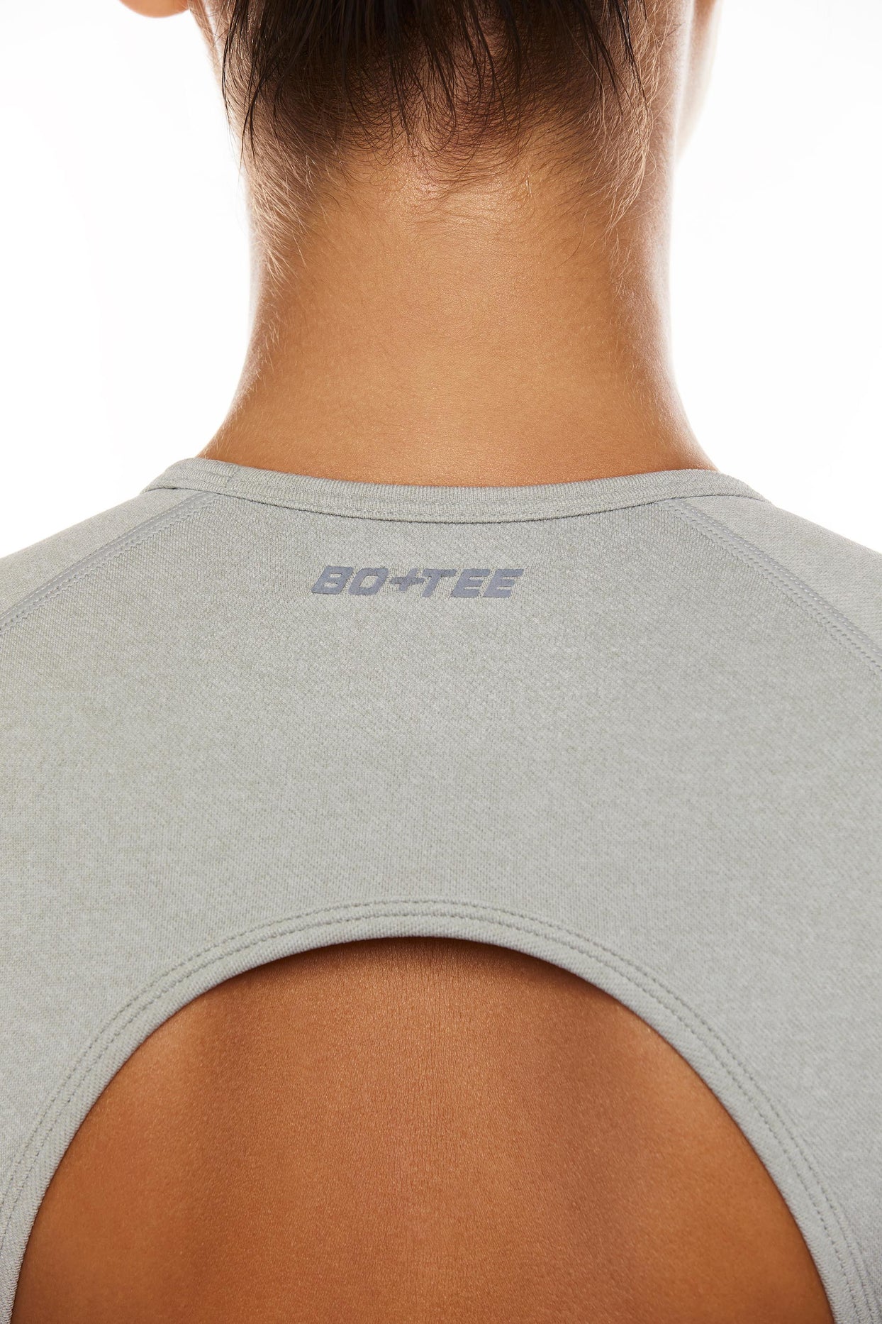 Seamless Backless Crop Top in Grey
