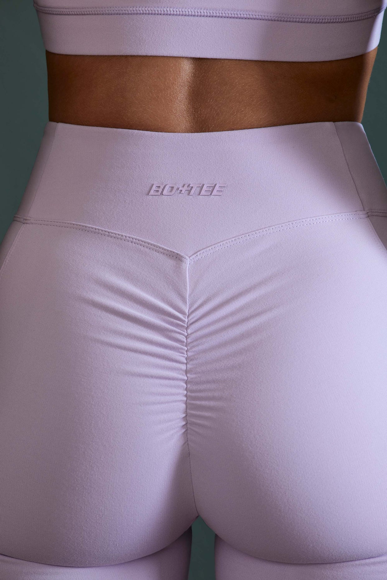 High Waist Biker Shorts with Pockets in Lilac