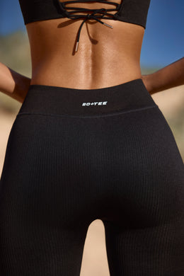 Fleo Bottoms  Womens Super High Leggings - Bounce Fabric Ebony